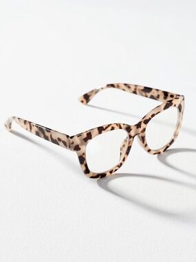 NEW ANTHROPOLOGIE PEEPERS GRAY TORTOISE BLUE LIGHT BLOCKING GLASSES +0.00